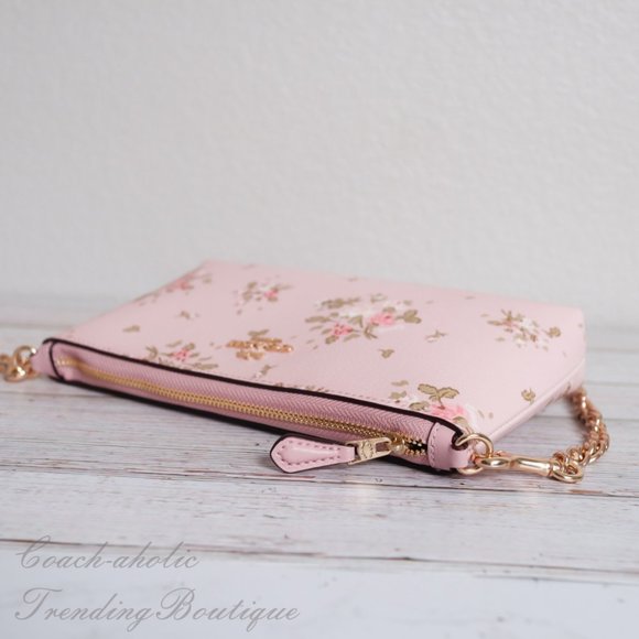 NWT Coach Zip Top Crossbody with Rose Print - Picture 6 of 8